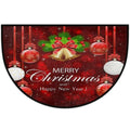 Christmas Half Moon Doormat with Bells - Red & Gold Holiday Welcome Mat – Variation Z:christmas 1