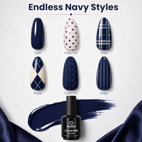 Beetles Gel Nail Polish Navy Eclipse Blue 15ML - Creme Blue Variation D