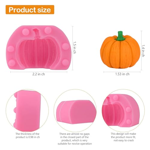 Actvty 3D Pumpkin Silicone Molds - Halloween Fall Candy & Cake Decoration, 6 Pcs