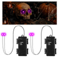 Purple LED Glowing Eyes with Timer - Waterproof Halloween Outdoor Decorations (2 Pack)