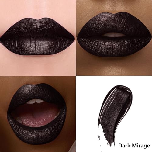 Long Lasting Waterproof Metallic Lipstick - Dark Mirage - Bold & Opaque
