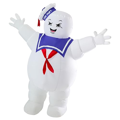 Ghostbusters Stay Puft Marshmallow Man Inflatable - 5.5 Feet with Lights, Halloween Decor