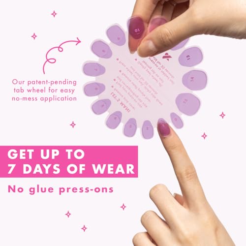 Press-On Nails Kit with 16 Sizes - Short Squoval, No Glue Needed, Halloween Batty For You