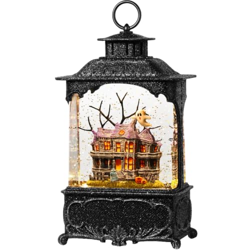 Halloween Snow Globe Lantern - Haunted House Variation Indoor Halloween Decoration