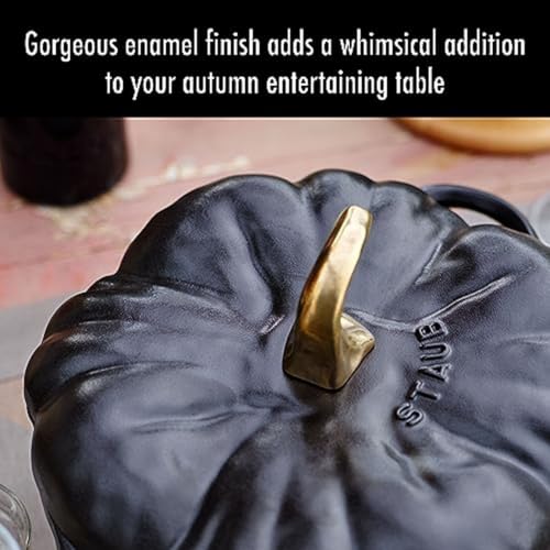 Petite Ceramic Pumpkin Dish - 0.75 Qt Oven & Stove Safe Matte Black