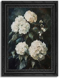 Dark Hydrangea Wall Art Canvas - Gothic Halloween 12x16in with Variation: Dark Hydrangea