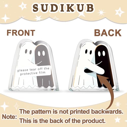 Halloween Ghost Acrylic Decoration - Heartwarming Embrace, Transparent Variation