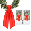 Red Wreath Sash for Front Door - 2 Pack Linen Ribbon Bow for Decor & Events - Variation: Red