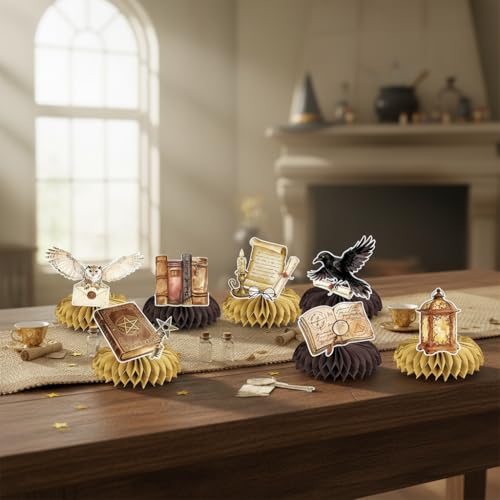 Magical Wizard Honeycomb Centerpieces Set for Party Decorations - 12 Pieces