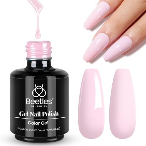 Beetles Pink Gel Nail Polish - Light Barely Pink | 15ML, Creme Pink Variation