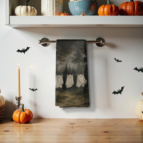 Dark Moody Halloween Ghost Hand Towels 16x24 Inch - 18 Color Variations