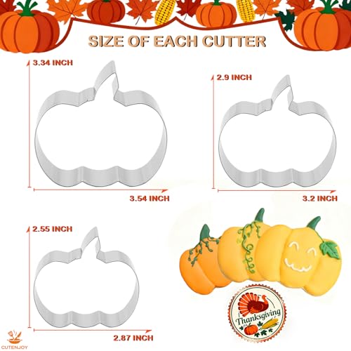 Pumpkin Cookie Cutters Set, 3.54", 3.2", 2.87"- 3Pcs