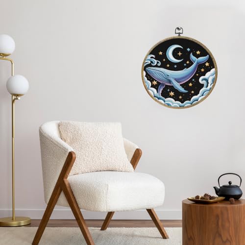 Whale Shark Wall Art Canvas - Moon Framed Ocean Decor for Home & Office - Whale 0575