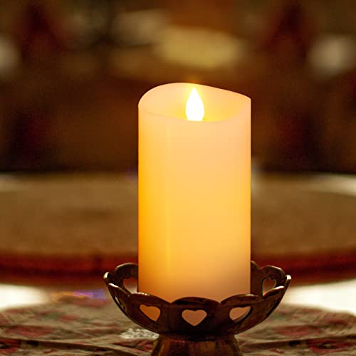 Ivory 3x6 Inch Flameless Candles with Remote Timer - Battery Operated