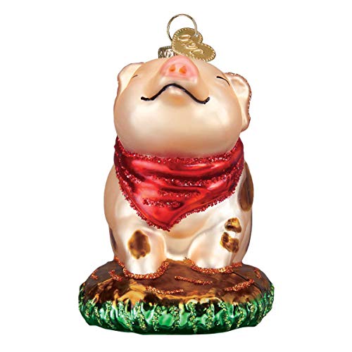Pink Glass Piggy Ornament - Handcrafted Christmas Tree Decoration, Farm Animal Collectible