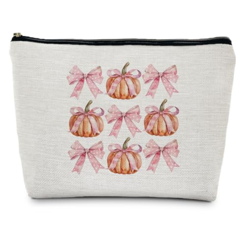 Gothic Pumpkin Makeup Bag for Women - Fall Halloween Gift, 13x7.8 in