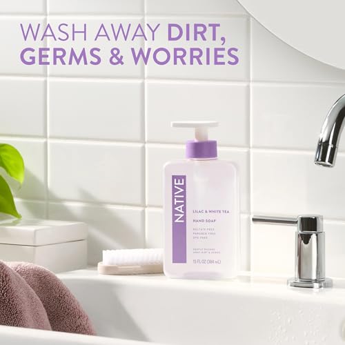 Native Liquid Hand Soap Lilac & White Tea 13 oz - Non-Drying, Plant-Based