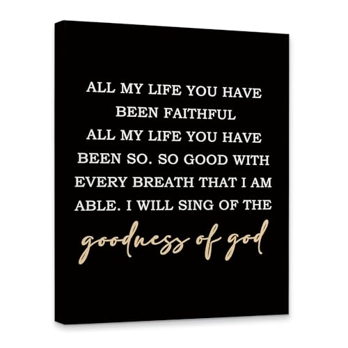 Christian Canvas Wall Art Decor - Goodness of God Scripture, 11x14 Inches - God-1 Variation