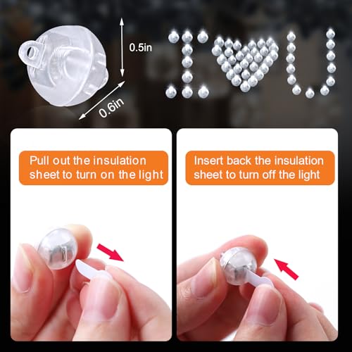 White 50pcs Mini LED Balloon Lights - Flashing Multicolor Waterproof Party Decor