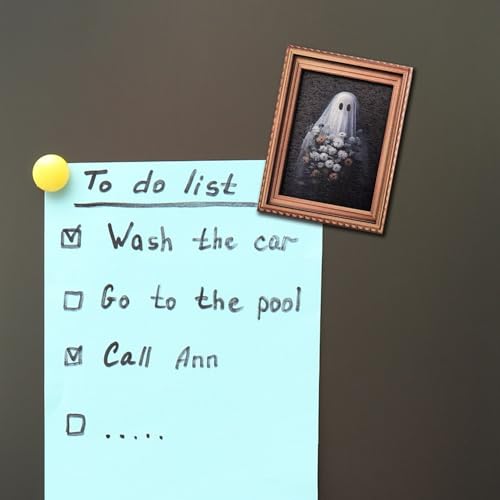 Halloween Ghost Refrigerator Magnet with Floral Frame - Style7