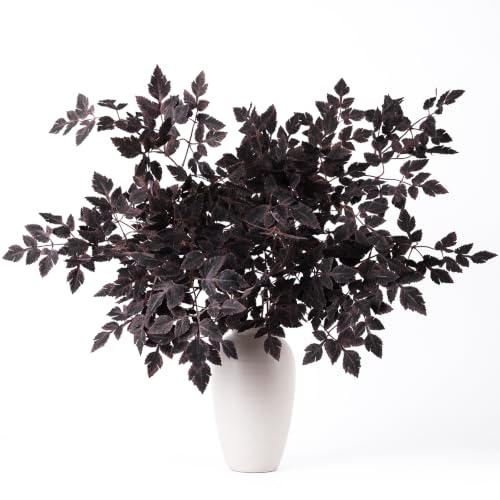 Artificial Cimicifuga Leaf Spray 36in Burgundy Faux Greenery for Fall Decor