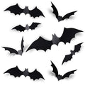 Halloween Bat Decorations Set of 60 – Realistic PVC Wall Decals for Party & Home Decor