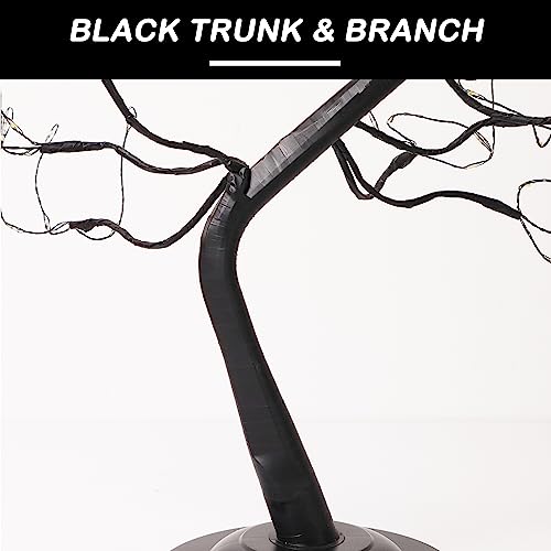 Black Bonsai Tree Light - Fairy LED Tree Lamp with Adjustable Branches, USB & Battery Operated