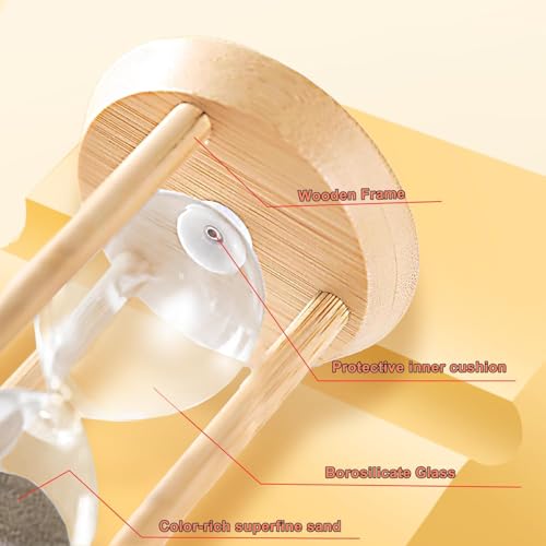Wooden 15-Minute Sand Timer - Rustic Hourglass for Cooking & Meditation - Brown