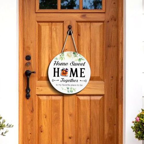 Yuzi-n Ivory Interchangeable Welcome Sign for Fall Halloween Front Door Decor