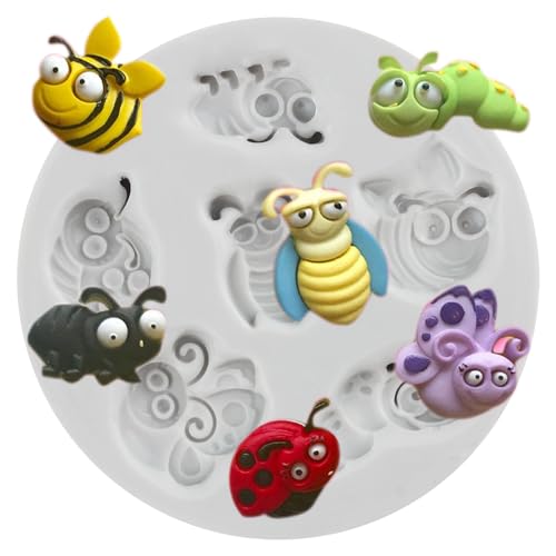 Fairy Garden Silicone Mold - Bee & Butterfly Design, Style G