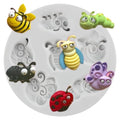 Fairy Garden Silicone Mold - Bee & Butterfly Design, Style G