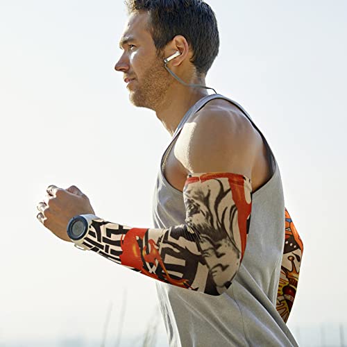 Multicolor Temporary Tattoo Sleeves for Men - Stretchable Sun Protection Arm Covering