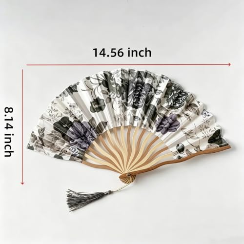 White Handheld Bamboo Fan for Dancing Wedding Party Decoration - Chinese Design