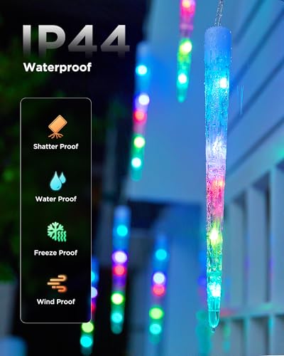 Smart Icicle Christmas Lights - Color Changing Outdoor LED 31.2ft - Variation of Smart Color