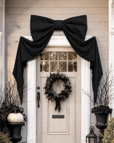 Giant Black Satin Bow Wall Decor for Halloween & Christmas Party Backdrop