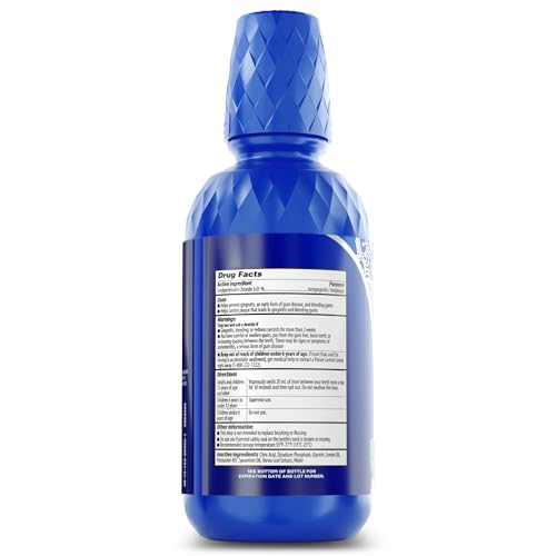GuruNanda Therapeutic Anti-Gingivitis Oral Rinse with 0.05% CPC, Alcohol & Fluoride Free Mouthwash for Healthy Gums, Wild Mint Flavor, 2x16 oz