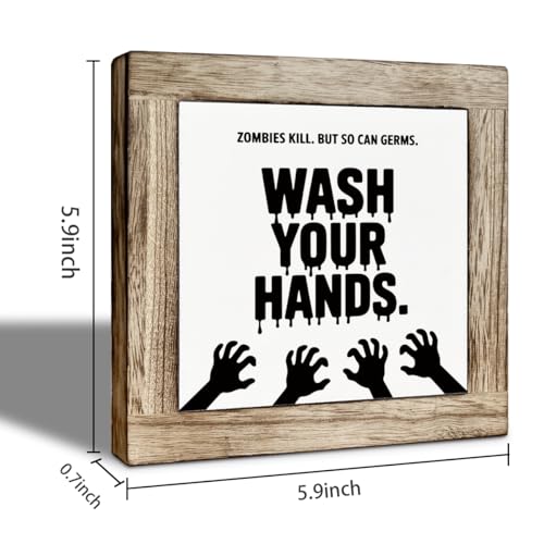 Funny Halloween Bathroom Sign - Wash Your Hands Decor - Halloween 09