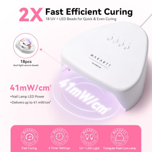 Makartt Compact Travel UV Nail Lamp for Gel Polish - White