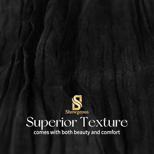 Showgeous 20 Pack Black Cheesecloth Table Runner - 17 x 108 Inches, Wedding & Party Decor