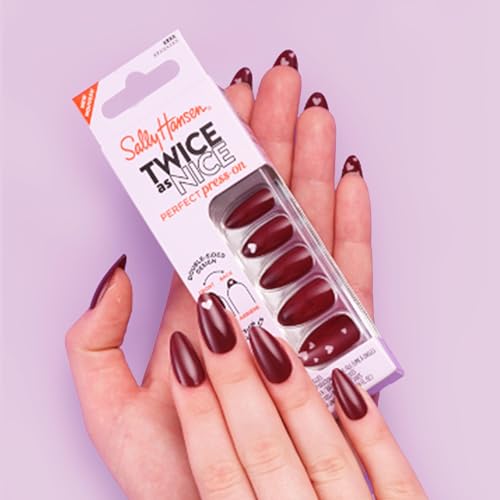 Sally Hansen Twice As Nice Press-On Nails Almond Nails Peek-A-Blue 30 Count