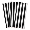 Stripe Kitchen Towels 4 Pack - White & Black Dishcloths, 18x28 Inches, Absorbent & Quick Dry
