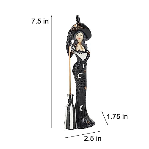 Halloween Fairyland Witch & Sugar Skull Couple Figurines - Dia De Los Muertos Decor