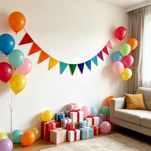 Rainbow Triangle Banners Set for Party Decorations - 72PCS Garland Flags