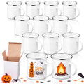 12 Pack Sublimation Enamel Camping Mugs - Halloween Party Gifts & DIY