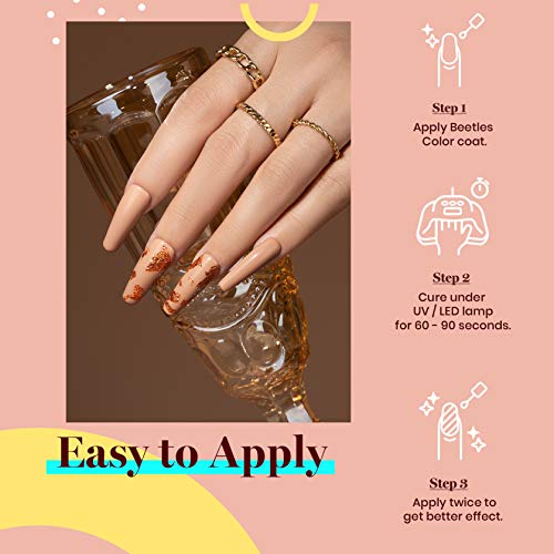 Beetles Gel Nail Polish - Kim Nude Tan 15ML, Creme Brown Variation