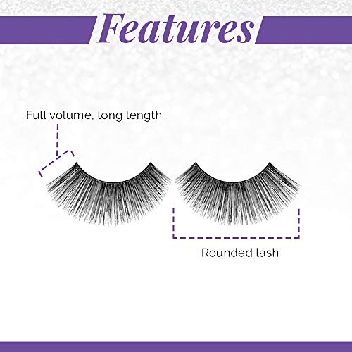 False Eyelashes Glamour Strip Lashes 115 Black - Reusable Full Volume Lashes