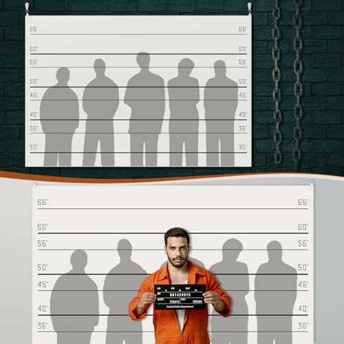 Police Lineup Photo Booth Backdrop Banner - 3.4 x 5.9 ft Party Decor