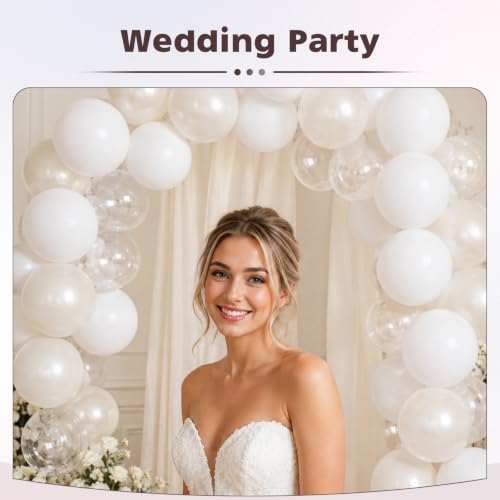 White Balloons - 12 Inch Latex Wedding Party Balloons - White-1
