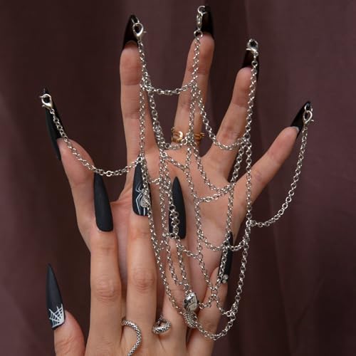 Reusable Full Cover Press On Nails with Crystals - Itsy Bitsy Spider Variation M