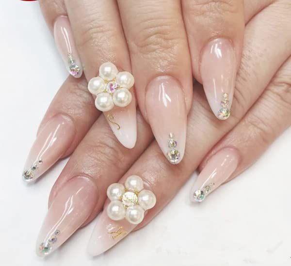 Self Adhesive Nail Rhinestones & Body Art Gems - White Pearl 4 Sheets